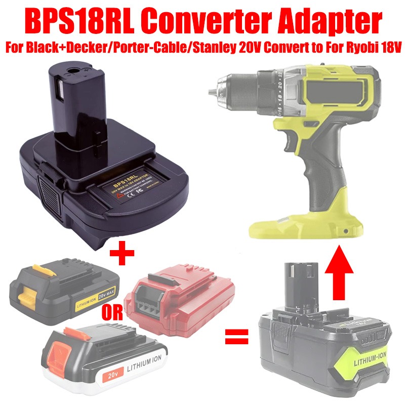 Black+Decker Tool Cordless - ALASICKA batterijadapter BPS18RL voor Black+Decker/Porter-Cable/Stanley 20V