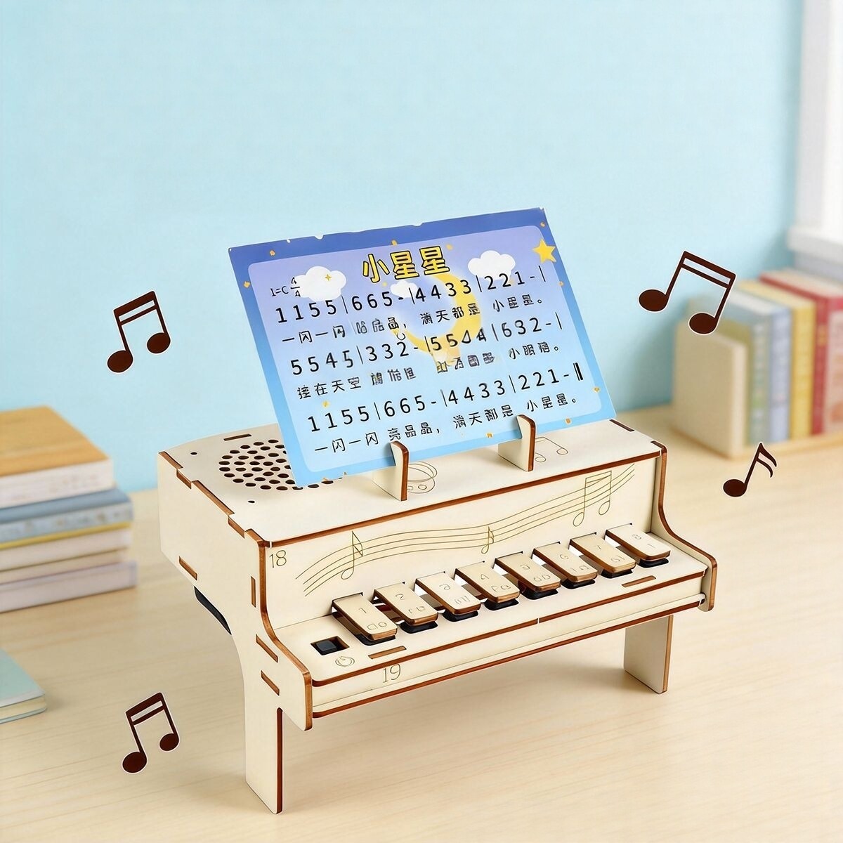 Diy Electronics Supplies - DIY houten elektronische pianomodel STEM-montagekit Natuurkunde
