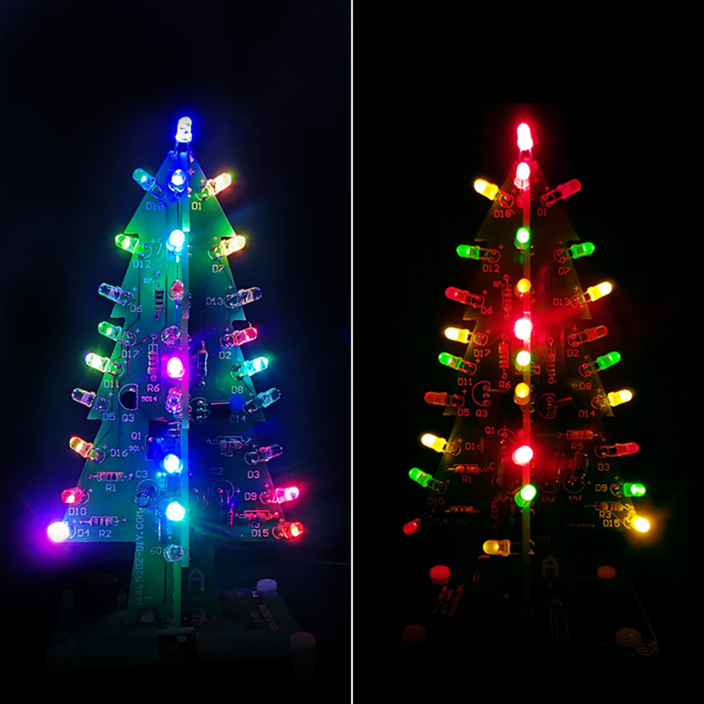 Diy Electronics Soldering Kit - Led Kleurrijke Kerstboom Diy Set 3d