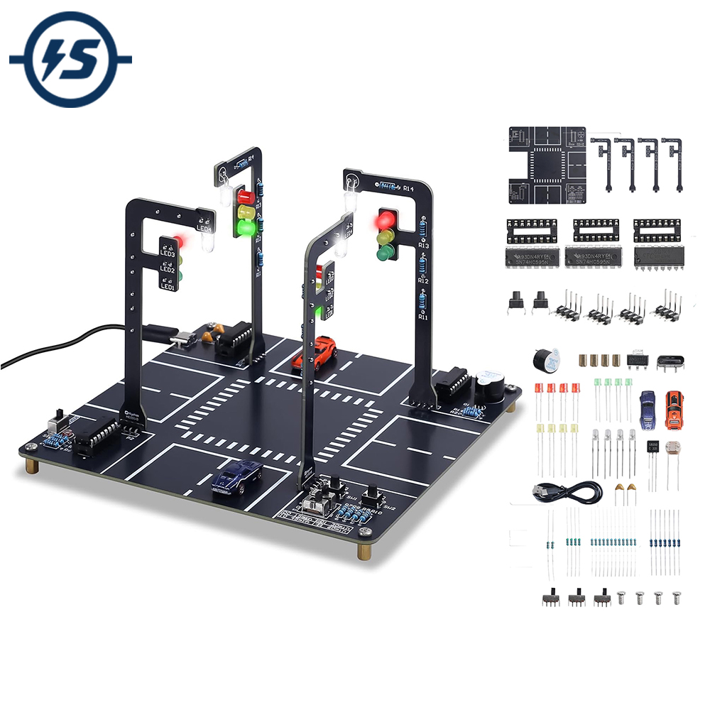 Diy Electronics Projects For Adults - Verkeerslichtsimulatorset met geluid, knipperende lichten, doe-het-zelf