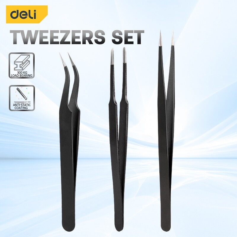Diy Electronics Soldering Kit - Deli 3 Stuks Pincet Set Opgewaardeerd