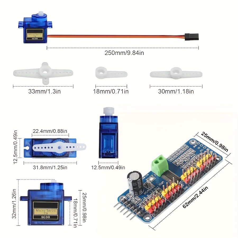 5 stuks SG90 9G servomotoren + - Servo Motor Sg90 recensie en prijs