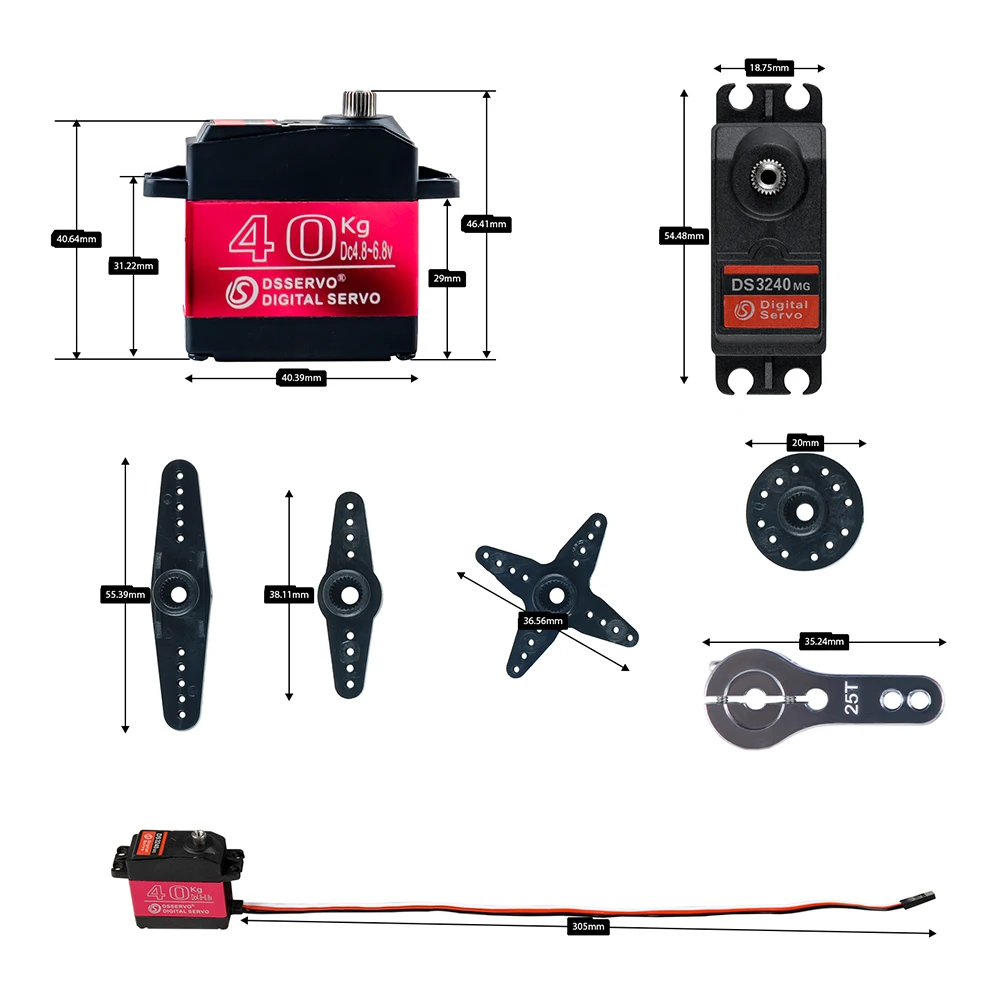 40KG Dsservo DS3240 Groot kopp - Servo Motor Sg90 recensie en prijs