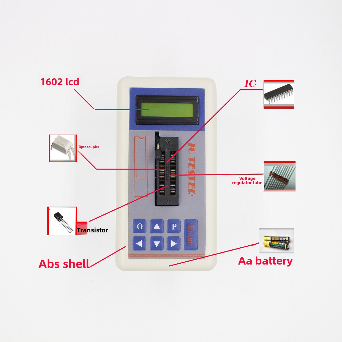 TSH‑06F IC-transistortester vo - Diy Electronics Shop recensie en prijs