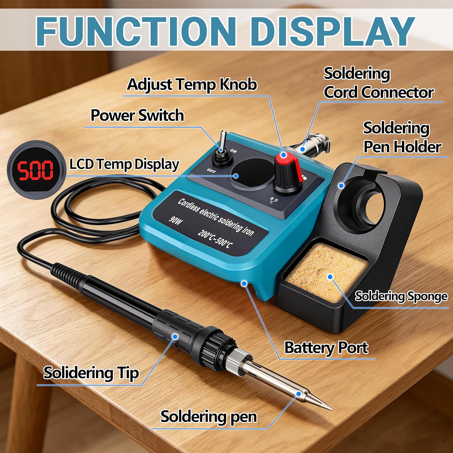90W LED digitale draadloze sol - Diy Electronics Soldering Kit recensie en prijs