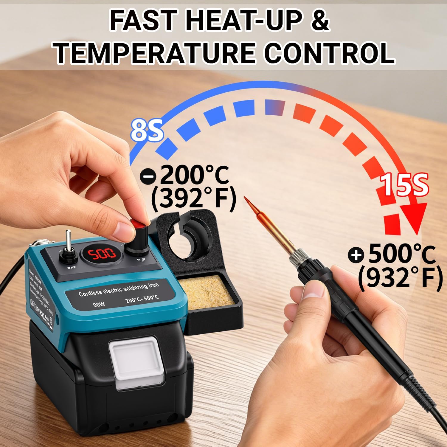 90W LED digitale draadloze sol - Diy Electronics Soldering Kit recensie en prijs